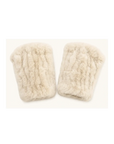 Firelady Fur creamy-white Rex rabbit fur fingerless gloves for women