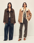 Firelady Fur Women‘s Shearling Jacket with Italian Tuscan Curly Wool Suede Collar“Glam Belle” - variant_title