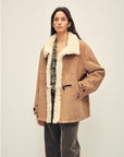 Firelady Fur Women‘s Shearling Jacket with Italian Tuscan Curly Wool Suede Collar“Glam Belle” - variant_title