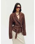 Firelady Fur Women's Sheepskin Moto Jacket 'Modern Times' - Trendy Biker Coat