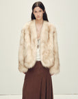 Firelady Fur Women‘s Short Fox Fur Coat | SagaFurs Crown - Grade Ombré Dyed Collar“Chic Sister” - variant_title