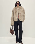 Firelady Fur Women‘s Short Fox Fur Coat | SagaFurs Crown - Grade Ombré Dyed Collar“Chic Sister” - variant_title