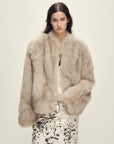 Firelady Fur Women‘s Short Fox Fur Coat | SagaFurs Crown - Grade Ombré Dyed Collar“Chic Sister” - variant_title