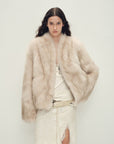 Firelady Fur Women‘s Short Fox Fur Coat | SagaFurs Crown - Grade Ombré Dyed Collar“Chic Sister” - variant_title