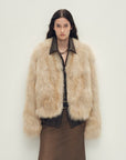 Firelady Fur Women‘s Short Fox Fur Coat | SagaFurs Crown - Grade Ombré Dyed Collar“Chic Sister” - variant_title