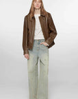 Firelady Fur Women's Vintage Brown Aviator Style Leather Jacket“South City Old Lane” - variant_title