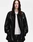 Firelady Fur Women's Waxed Lambskin Leather Jacket - Drawstring Waist Workwear Style "Time Traveler" - variant_title