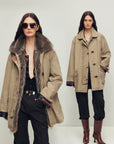 Firelady Women’s Parka with Real American Raccoon Fur Collar – Premium 90% White Goose Down Coat“Winter Street Lights” - variant_title