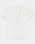 FireladyFur Brand Slim Fit Tencel Wool Women's Slim Fit Henley T-Shirts Short/Long Sleeve V - Neck Button Knitted Bottoming Basic Tops"Pure Fashion" - variant_title