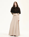 Fireladyfur Velvet Swan handwoven mink fur cape shawl in coffee brown product view