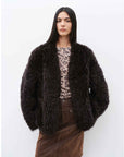 Fireladyfur Women's Black Sheepskin Jacket with Tuscan Fur"My Little Curly" - variant_title