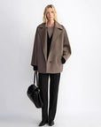 Fireladyfur Women's Cashmere Wool Short Coat with Bat Sleeves"Fleeting Memories" - variant_title