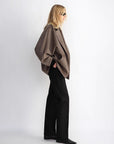 Fireladyfur Women's Cashmere Wool Short Coat with Bat Sleeves"Fleeting Memories" - variant_title
