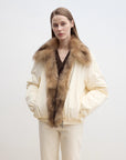 Fireladyfur Women's Detachable Contrasting Fox Fur Collar Down Jacket"Day and Night Rider" - variant_title