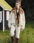 Fireladyfur Women's Detachable Contrasting Fox Fur Collar Down Jacket"Day and Night Rider" - variant_title