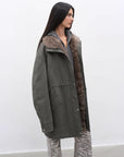 Fireladyfur Women's Detachable Goose Down Parka "Cool Denim" - variant_title