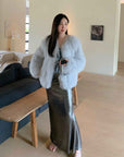 Fireladyfur Women's Finland Saga Fox Fur Fashion Cardigan“Black Sugar” - variant_title