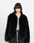 Fireladyfur Women's Finland Saga Fox Fur Fashion Cardigan“Black Sugar” - variant_title