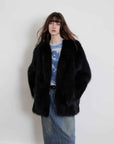 Fireladyfur Women's Finland Saga Fox Fur Fashion Cardigan“Black Sugar” - variant_title