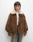Fireladyfur Women’s Flocked Denim Goose Down Parka with Detachable Fox Fur Collar“City Travel” - variant_title