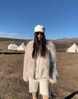 Fireladyfur Women's Fur Coat | Genuine Finnish Fox Fur"Reed Flower" - variant_title