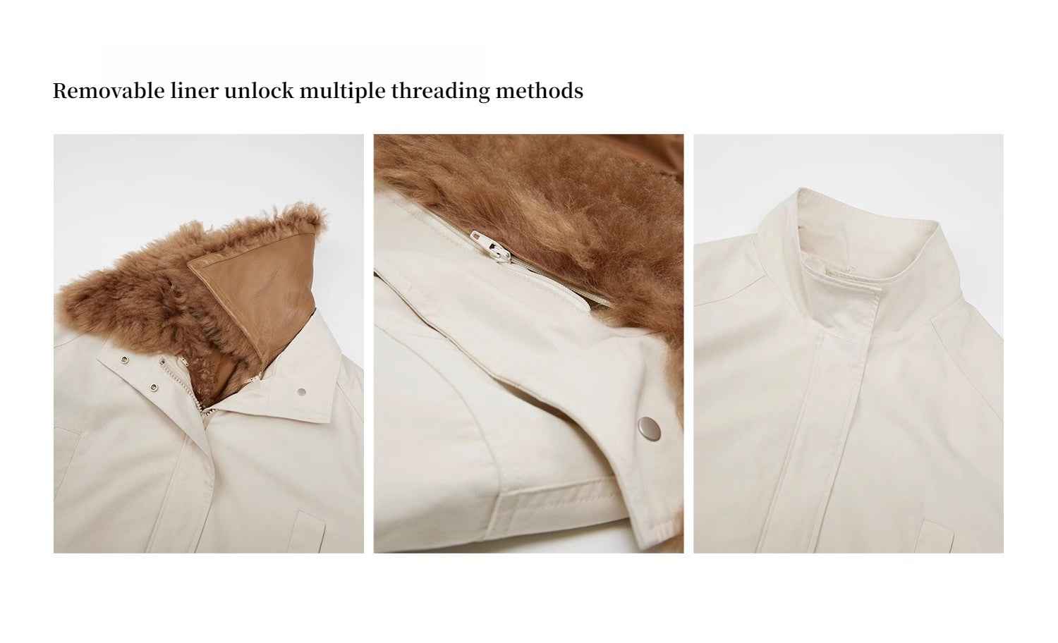 Green Mile Miracle removable Toscana shearling collar and parka detail guide