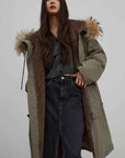 Fireladyfur Women’s Hooded Down Raccoon Fur Collar Parka Cold Weather“Manchester City old story” - variant_title