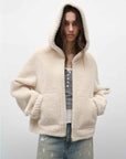 Fireladyfur Women's Hooded Merino Sheepskin Jacket“Bad boy” - variant_title