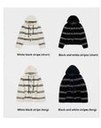 Fireladyfur Women's Lamb Wool Striped Jacket“Snowy New Year” - variant_title
