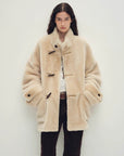 Fireladyfur Women's Long Sheepskin Jacket with Stand Collar“Dreamer”Firelady Fur