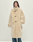 Fireladyfur Women's Long Sheepskin Jacket with Stand Collar“Dreamer”Firelady Fur
