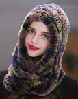 Fireladyfur Women's Luxurious Rex Rabbit Fur Snow Hat & Scarf Neck Warmer - variant_title