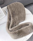 Fireladyfur Women's Luxurious Rex Rabbit Fur Snow Hat & Scarf Neck Warmer - variant_title