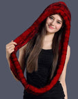 Fireladyfur Women's Luxurious Rex Rabbit Fur Snow Hat & Scarf Neck Warmer - variant_title