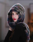 Fireladyfur Women's Luxurious Rex Rabbit Fur Snow Hat & Scarf Neck Warmer - variant_title