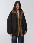 Fireladyfur Women's Mid - Length Two - Tone Fox Fur Down Jacket"Warm Dialogue" - variant_title