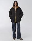 Fireladyfur Women's Mid - Length Two - Tone Fox Fur Down Jacket"Warm Dialogue" - variant_title