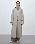 Fireladyfur Women's Raglan Sleeve Double - layer Collar Wool Coat"Moonlit Veil" - variant_title