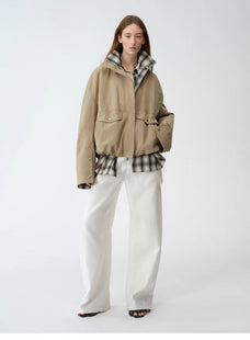 Fireladyfur Women's Retro Plaid Cotton Short Jacket | Loose Fit "Monsoon Climate" - variant_title