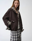 Fireladyfur Women's Retro Plaid Cotton Short Jacket | Loose Fit "Monsoon Climate" - variant_title
