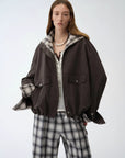 Fireladyfur Women's Retro Plaid Cotton Short Jacket | Loose Fit "Monsoon Climate" - variant_title