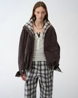 Fireladyfur Women's Retro Plaid Cotton Short Jacket | Loose Fit "Monsoon Climate" - variant_title