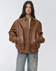 Fireladyfur Women's Retro Work Jacket in Waxed Leather "Fashionable Luke" - variant_title