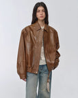 Fireladyfur Women's Retro Work Jacket in Waxed Leather "Fashionable Luke" - variant_title