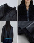 Fireladyfur Women's Reversible Standing Collar Tuscan Sheepskin Coat“Beethoven's Night” - variant_title