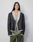 Fireladyfur Women's Reversible Standing Collar Tuscan Sheepskin Coat“Beethoven's Night” - variant_title