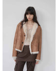 Fireladyfur Women's Reversible Standing Collar Tuscan Sheepskin Coat“Beethoven's Night” - variant_title
