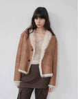 Fireladyfur Women's Reversible Standing Collar Tuscan Sheepskin Coat“Beethoven's Night” - variant_title