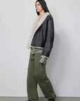 Fireladyfur Women's Reversible Standing Collar Tuscan Sheepskin Coat“Beethoven's Night” - variant_title