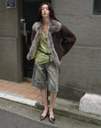 Fireladyfur Women's Shearling Coat - Imported Merino Wool Patchwork Fox Fur Collar Florence - variant_title